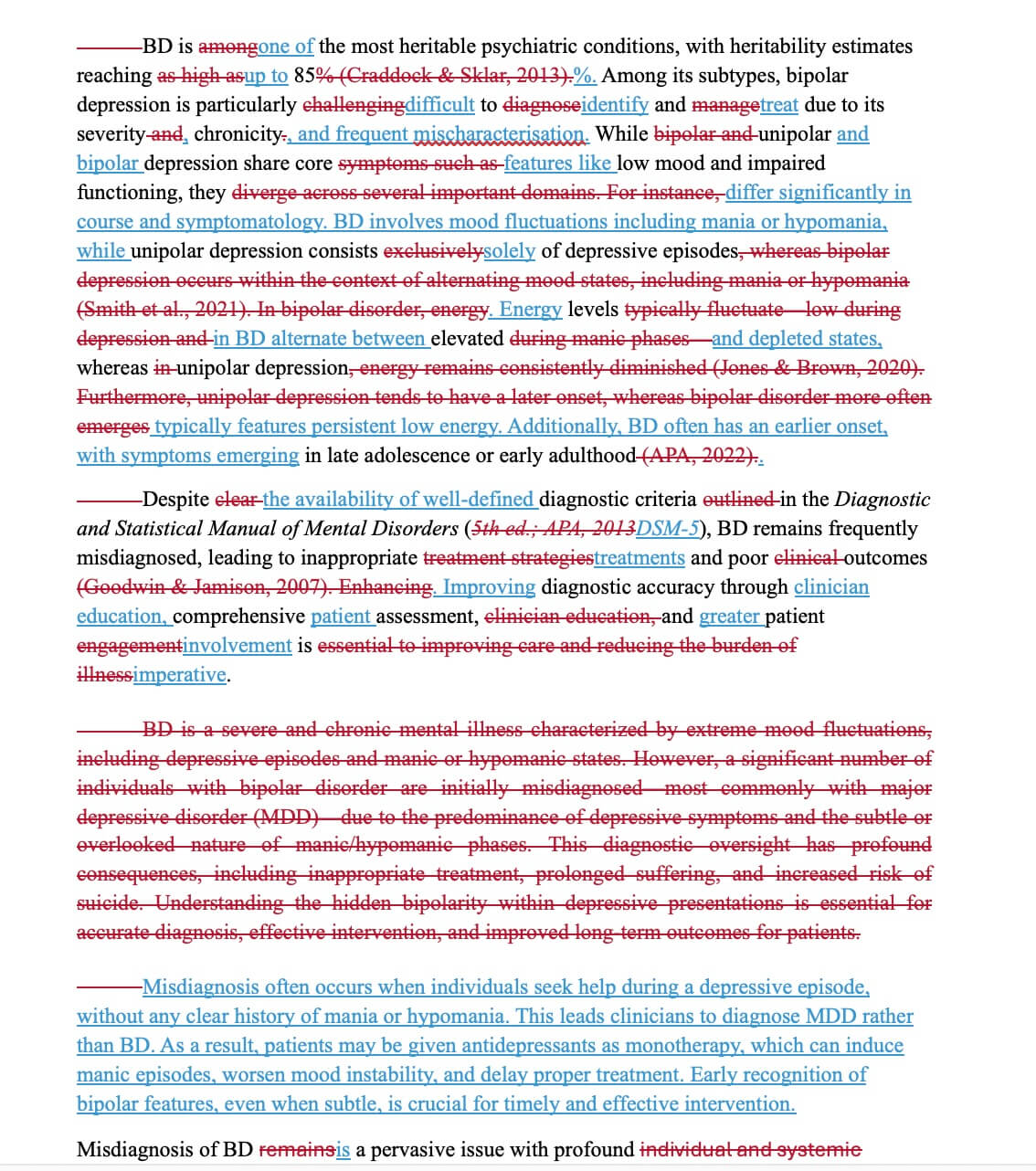 Plagiarism Editing Sample - Professional editing sample showing comprehensive improvements